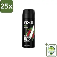 Axe 25 x – Deodorant – Africa – 150 ml - Grootverpakking - Afrikaanse Geur - Frisheid - Lichaamsgeur - Zinktechnologie - Bodyspray