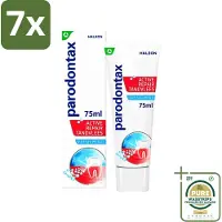 Parodontax 7 x - Tandpasta - Active Repair Tandvlees - Fresh Mint - 75 ml - Grootverpakking - Tandvlees Herstel - Bloedend Tandvlees - Gezwollen Tandvlees - Tandplak Verwijderen - Fluoride Tandpasta