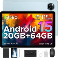 Doogee TAB A9+ VIP - Tablet - 20GB RAM +64GB ROM /2TB TF - 11 Inth + 90Hz IPS - Android 15 - 8580 mAh - Unisoc T7200 - 5Gz WiFi - Dubbele luidsprekers - Muis/toetsenbord/hoesje/geharde film - Blauw