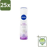 Nivea 25 x – Deodorant Spray – Fresh Sensation – 150 ml - Grootverpakking - 72 Uur Bescherming - Zweetbescherming - Geurvermindering - INFINIFRESH - Frisse Geur