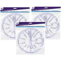 Did Droogcarrousel/droogmolen - 3x - wit - met 12 knijpers - 26,5 cm