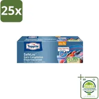 Toppits 25 x – Safeloc Diepvrieszakken – 1 Liter – 20 Zakjes - Grootverpakking - Diepvrieszakken - Vriezer - Invriezen - Ontdooien - Voedsel Bewaren