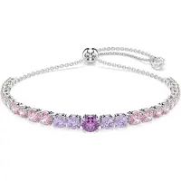 Swarovski Armband lila / sering / rosa / zilver