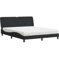 vidaXL Bed met matras fluweel zwart 180x200 cm