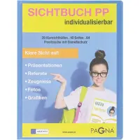 Pagna 21013-13, Project folder, A4, Polypropyleen (PP), Lichtblauw, 40 vel, 20 vakken