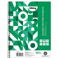 Viking Collegeblok A5+ Geruit Dubbeldraads Zijgebonden Soepele kaft Geperforeerd 160 Pagina's 80 Vellen