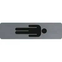 Exacompta Zelfklevend verticaal plaatje in imitatie aluminium Heren 16,5x4,4 cm - Grijs - 67169E