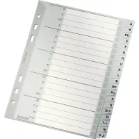 Leitz kunststof tabbladen A-Z, A5, PP, 20-delig, grijs