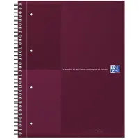 Oxford International notebook A4+ gelijnd 4 gaats 80 vel stevige kartonnen kaft 30 jaar bordeaux