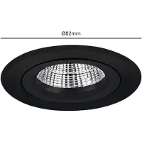 Yphix Verona - Inbouwspot Zwart Rond - Kantelbaar - 1 Lichtpunt - Ø 82mm - Bladveren