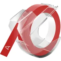 Dymo Relieftape dymo embossing vinyl 9mm rood | 10 stuks