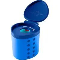 Faber Castell puntenslijper- Grippy - blauw - 1-gaats met opvangbakje - FC-181790