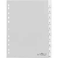 Durable 1 tot 10 Numerieke tabbladen A4 Grijs 10 tabs PP (Polypropeen) 11 Gaten 6441