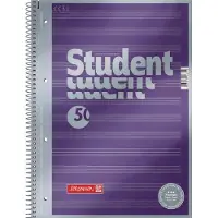 Brunnen Student Premium Collegeblok met spiraal A4 Gelinieerd Spiraalbinding Geperforeerd 100 Pagina's 50 Vellen