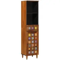 vidaXL Badkamerkast met lade met plank Walnotenhout 38 x 33 x 160 cm
