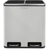 Karat Afvalbak Keuken Felix - 3 x 18 L - Wit - 2-Voudig Afvalscheidingssysteem - Pedaalemmer Keuken - Soft-Close & Luchtdicht - Kunststof Binnenemmer - Met Klapdeksel