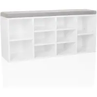 Hjh LIVING Schoenenkast / ladekast ESTHA 10 103,5x29,5x4 cm 10 vakken wit