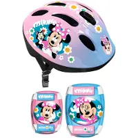 Minnie Mouse helm en elleboog-/kniebeschermers set - MN432507 - 50/56 cm