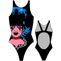 Turbo Gothic Swimsuit Zwart L Vrouw