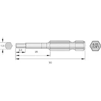 Bernstein 6-HX15-50 Bitset HRC-staal Hooggelegeerd E 6.3 6 stuk(s)