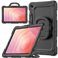 Mobilize Tablethoes geschikt voor Samsung Galaxy Tab S11 Hoes Hard Kunststof,Siliconen | Rotating Defender + Schouderband - Zwart