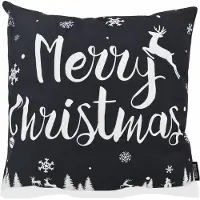 Gek op kussens! Zwart-wit kerst #3 | 45 x 45 cm | kussenhoes | katoen/polyester