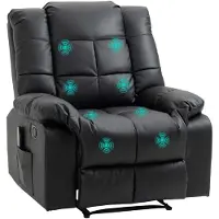 HOMCOM Massagestoel, tv-stoel met ligfunctie, 8 massagepunten