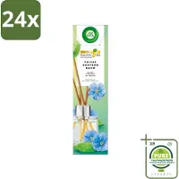 Air Wick - Geurstokjes - Frisse Ochtenddauw - Essentiële Oliën - 40 ml - Voordeelverpakking - 24 stuks - Geurstokjes -