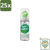 Happy Earth 25 x – Deodorant Spray – 100% Natuurlijk Unscented – 100 ml - Grootverpakking - 100% Natuurlijk - Geurloos - Hypoallergene Deodorant - Natuurlijke Mineralen - Biologische Aloë Vera