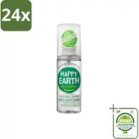 Happy Earth – Deodorant Spray – 100% Natuurlijk Unscented – 100 ml - Voordeelverpakking - 24 stuks - Geurloos deodorant - Hypoallergene deodorant