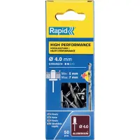 Rapid Klinknagels 5001459 Boor Ø 4 x 10 mm Aluminium (50 Stuks)