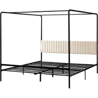 Beliani MIRABEAU - Tweepersoonsbed - Zwart - 180 x 200 cm - IJzer