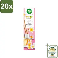 Air Wick 20 x - Geurstokjes - Delicate Frangipani Bloemen - Essentiële Oliën - 40 ml - Grootverpakking - Frangipani Geur - Geurstokjes - Luchtverfrisser - Essentiële Oliën - Tropische Geur