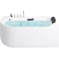 Beliani SAYULA - Hoek bubbelbad - Wit - 1700 x 800 mm - Linkszijdig - Acryl