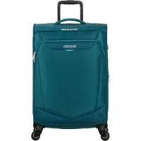 American Tourister Summerride Spinner M Expandable TSA totally teal zachte koffer lichtgewicht koffer
