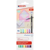 Edding Pastel Viltstift - 1 mm Fijn Kleurenassortiment 1200 6 Stuks