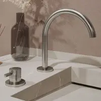 Saniclear Bond Stripes wastafelkraan 2-gats met Coldstart RVS