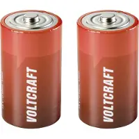 Voltcraft LR20 Mono (D) alkaline-mangaan batterij, 18000 mAh, 1,5 V, 2 stuks