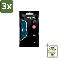 Dylon 3 x – Textielverf Handwas – Navy Blue – 50 g - Grootverpakking - Textielverf - Handwas - Navy Blue - Kleurverf - Textielverf Handwas