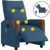 Syfax Massagestoel elektrisch verstelbaar stof blauw