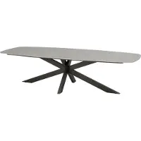 4SO Prado dining tuintafel 300x110xH75 cm terre met keramisch deens ovaal blad
