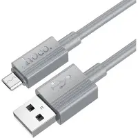 Hoco USB-A naar Micro USB Kabel X107 - 1m, 2.4A, Grijs