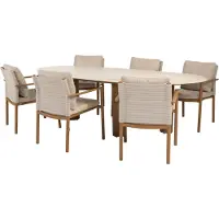 4 Seasons Outdoor Estate Safina dining tuinset 240x105xH75 cm 7 delig keramiek amber