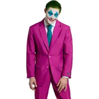 Opposuits Ruby Red Joker pak - Heren kostuum - Carnavalskleding - Joker - Inclusief Pantalon, Blazer en Stropdas - Rood - Maat