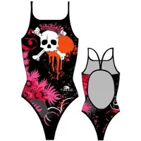 Turbo Skull Crown Swimsuit Zwart L Vrouw