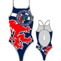 Turbo Scotland Thin Strap Swimsuit Blauw 9-10 Years Meisje