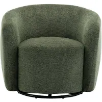 Vente-unique Draaifauteuil van olijfgroene stof - VEREIDE