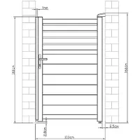 Vente-Unique.nl Draaipoort in aluminium - L. 103 x H. 166 cm - Antraciet - BAZIO