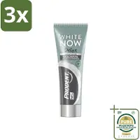 Prodent 3 x - White Now - Tandpasta - Natuurlijke Ingrediënten - Klei En Houtskool - 75 ml - Grootverpakking - Tandpasta - Witte Tanden - Klei Tandpasta - Houtskool Tandpasta - Detox Tandpasta