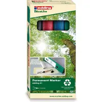 Edding EcoLine 21 Permanentmarker Medium Ronde punt 1,5 - 3 mm Kleurenassortiment Navulbaar Waterbestendig 4 Stuks